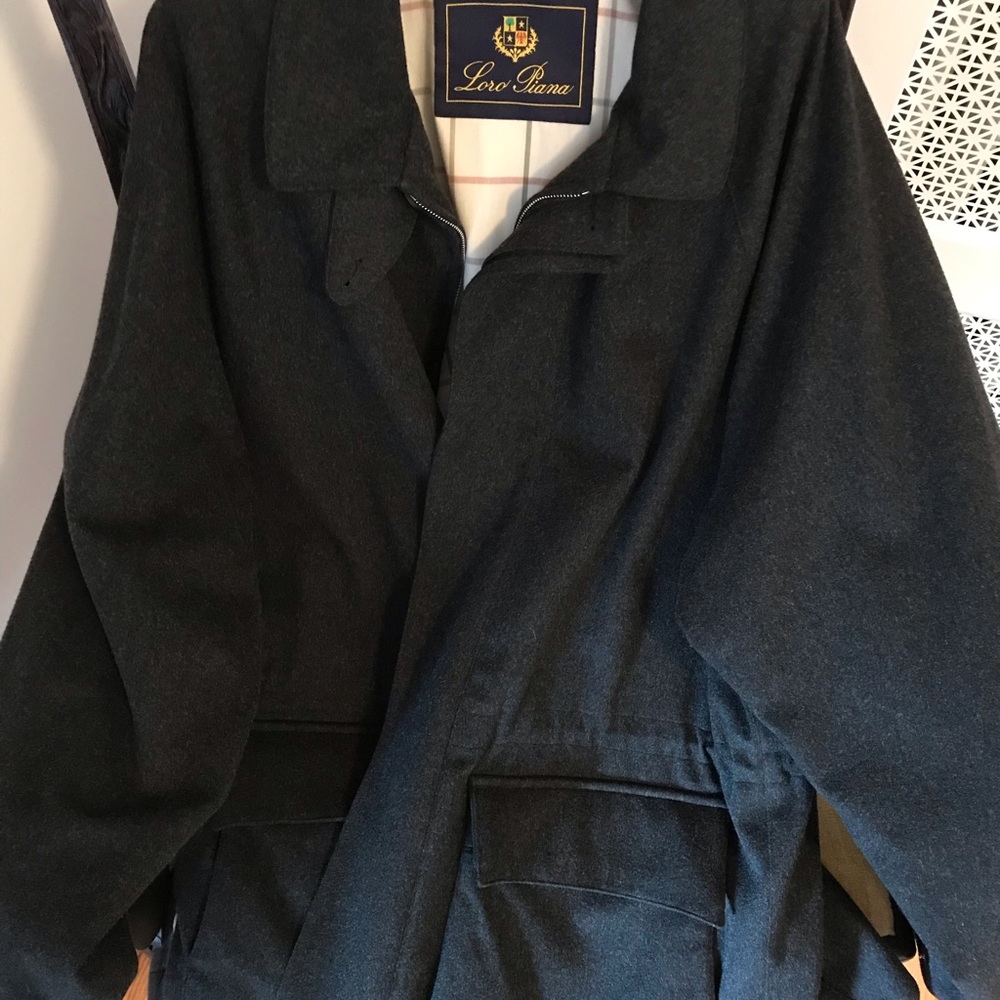 LORO PIANA CASHMERE “STORM SYSTEM ‘ jacket, gray